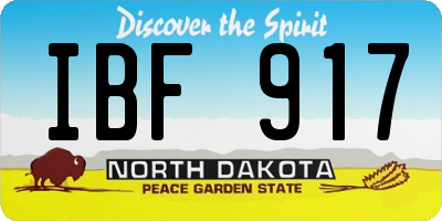 ND license plate IBF917