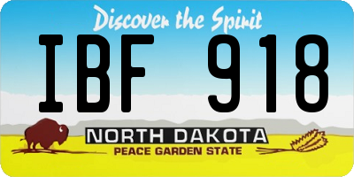 ND license plate IBF918