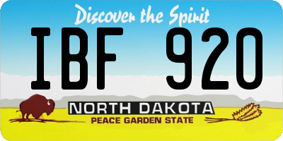 ND license plate IBF920