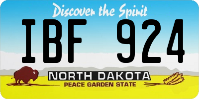 ND license plate IBF924