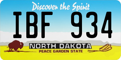 ND license plate IBF934