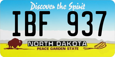 ND license plate IBF937