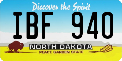 ND license plate IBF940