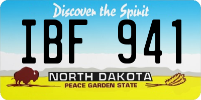 ND license plate IBF941