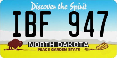 ND license plate IBF947