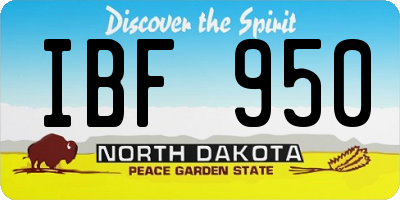 ND license plate IBF950