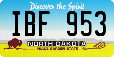 ND license plate IBF953