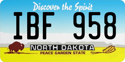ND license plate IBF958