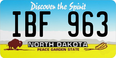 ND license plate IBF963