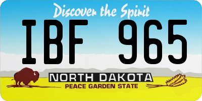 ND license plate IBF965