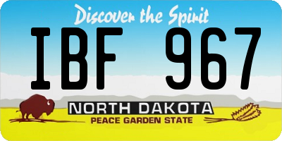 ND license plate IBF967
