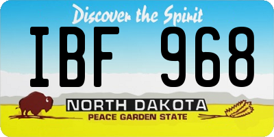 ND license plate IBF968