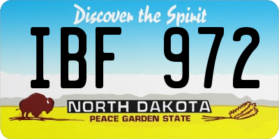 ND license plate IBF972