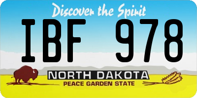 ND license plate IBF978