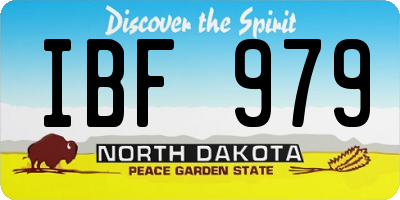 ND license plate IBF979