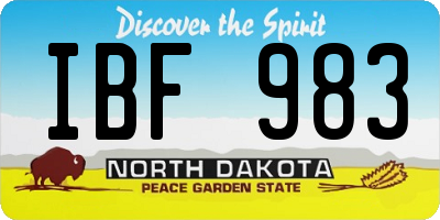 ND license plate IBF983
