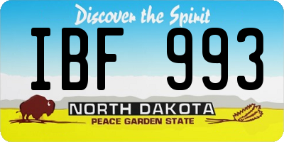 ND license plate IBF993