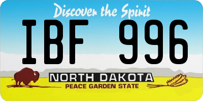 ND license plate IBF996