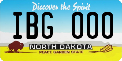 ND license plate IBG000