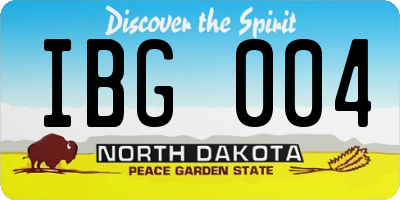 ND license plate IBG004