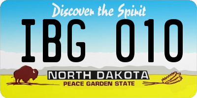 ND license plate IBG010