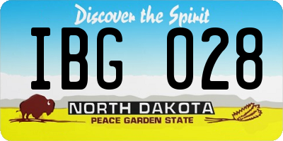 ND license plate IBG028