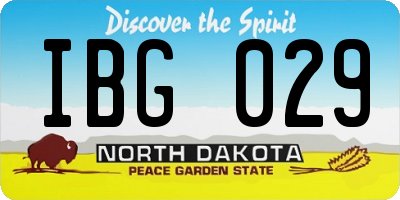 ND license plate IBG029