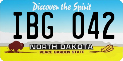 ND license plate IBG042