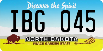 ND license plate IBG045