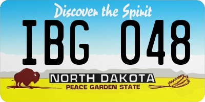 ND license plate IBG048