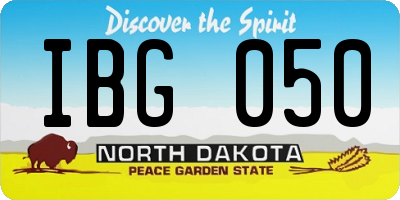 ND license plate IBG050