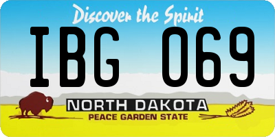 ND license plate IBG069