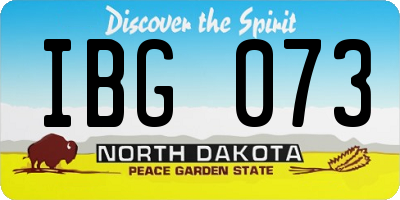 ND license plate IBG073