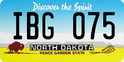 ND license plate IBG075