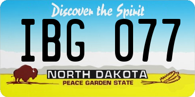 ND license plate IBG077