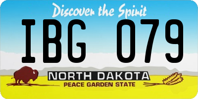 ND license plate IBG079