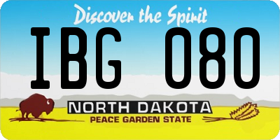 ND license plate IBG080
