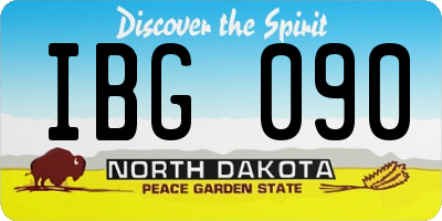 ND license plate IBG090