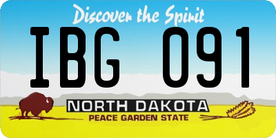ND license plate IBG091
