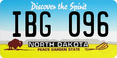 ND license plate IBG096