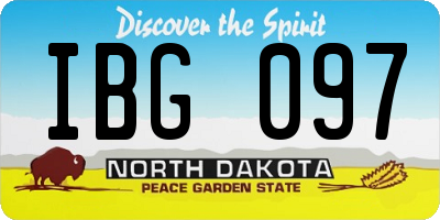 ND license plate IBG097