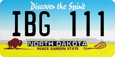 ND license plate IBG111