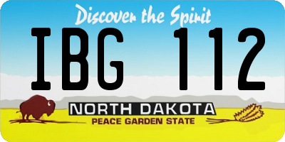 ND license plate IBG112