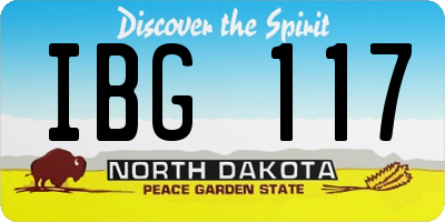 ND license plate IBG117