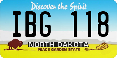 ND license plate IBG118