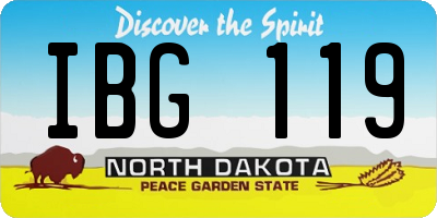 ND license plate IBG119