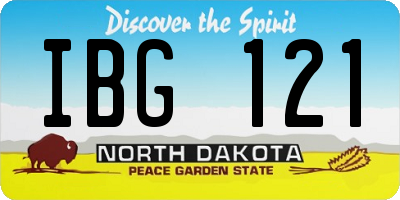 ND license plate IBG121