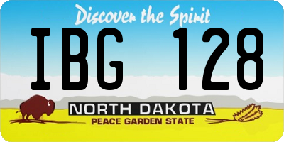 ND license plate IBG128