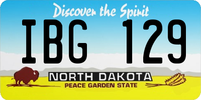 ND license plate IBG129
