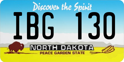 ND license plate IBG130
